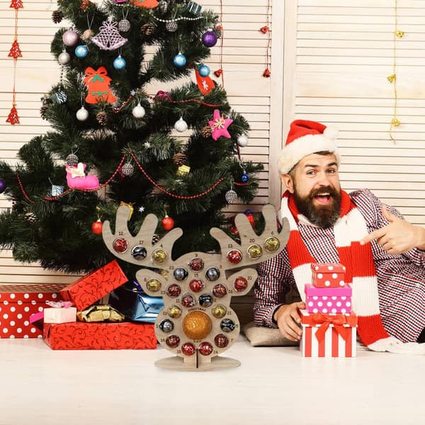 Julekalender i træ Chokoladeholder til jul Julepynt Festdekoration Gaver