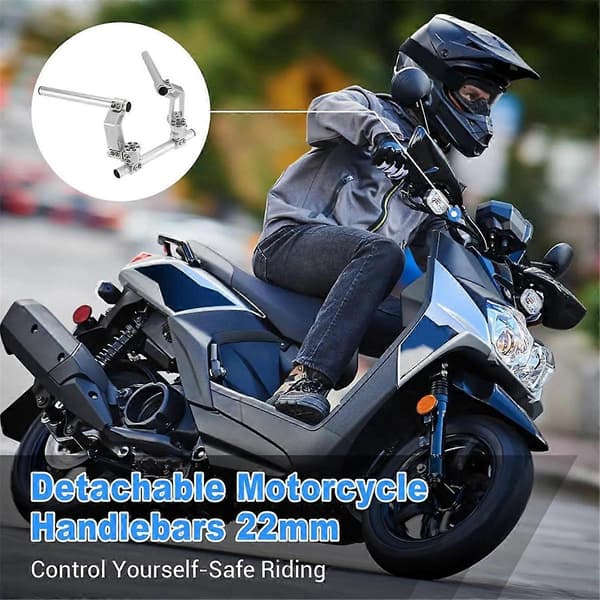 Justerbart motorsykkelstyre, avtakbart styresystem for 125cc scooter sølv