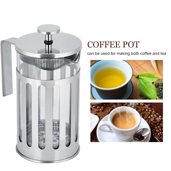 Rostfritt stål glas fransk press filter kaffebryggare hushåll