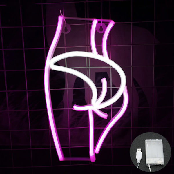 Lady Neon Lights LED Neon Skylt för Väggdekor USB Batteri