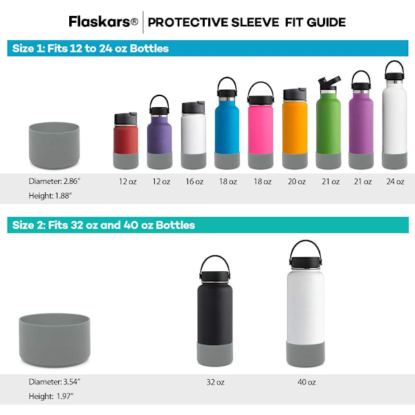 Skyddande silikonfodral för Hydro Flask 12-40 oz och