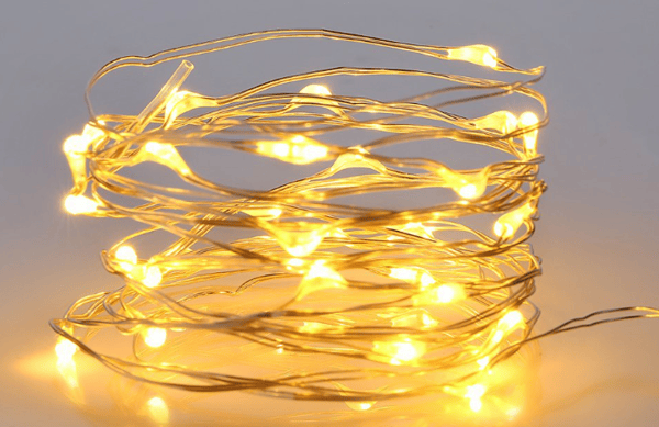 Vanntette 100 LED solcellelyslenker, varmhvit med 8 moduser,