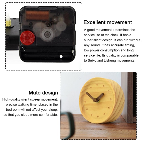 Kreativ väckarklocka i massivt trä Mode tränål Mute Log color