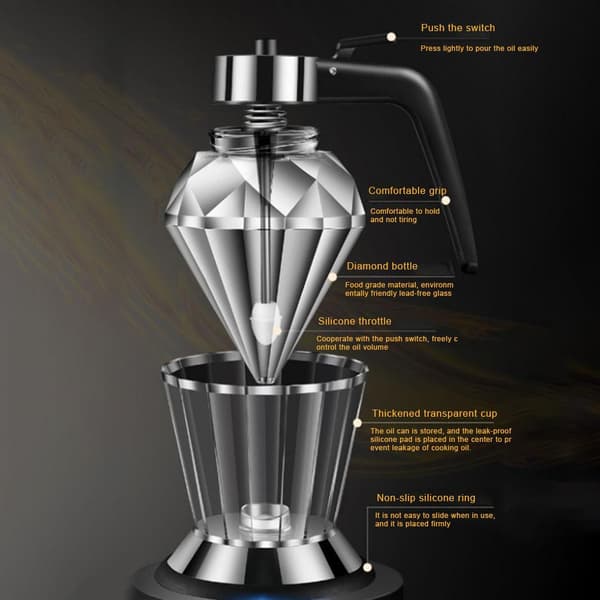 Droppfri glas honungsdispenser med stativ sirapsdispenser