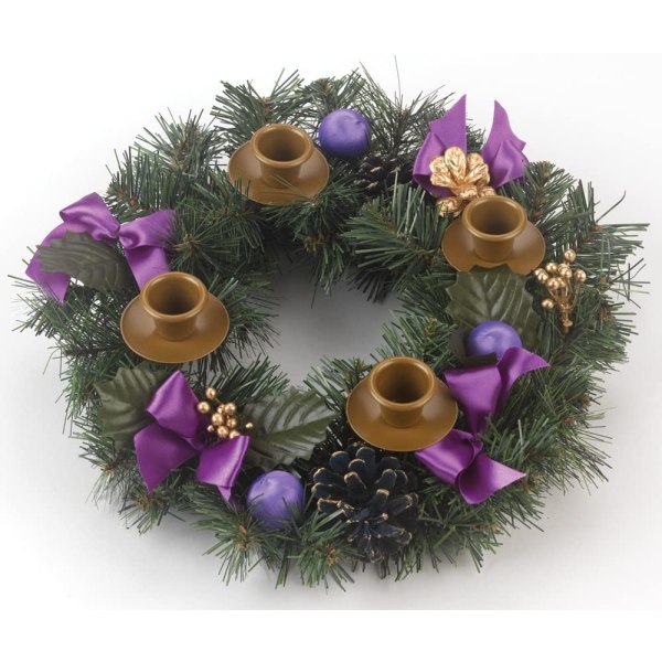 Silver Ribbon Christmas Advent Wreath - Advent Wreaths Season