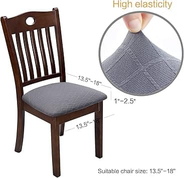 (Ljusgrå, 1-pack) Stretch Jacquard Präglat Stolskydd Sits