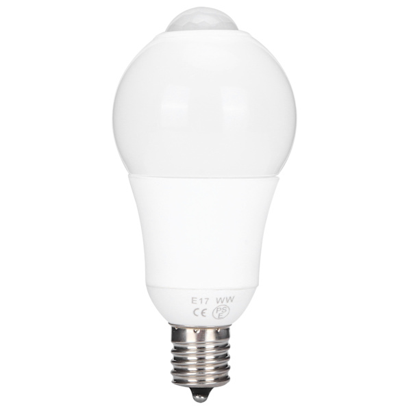 E17 Infraröd Induktion Mänsklig Sensor Glödlampa 5W LED-lampa för Korridor Balkong 100265V(Vitt ljus 5800K )