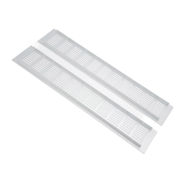 2 stk. luftventilasjonsrist i aluminiumslegering, rektangulær ventilasjonsplate for skap, skoskap, garderobeskap 80x450mm
