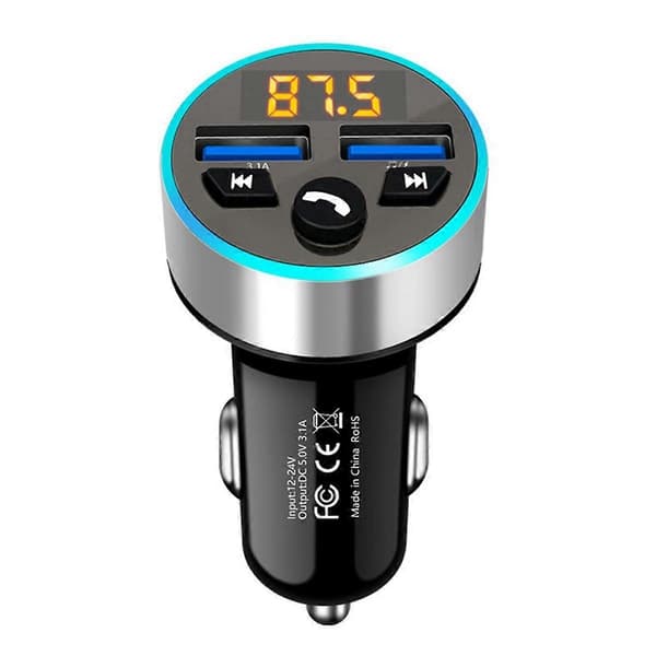 FM-sender Stereo Bil MP3-spiller 3.1A Hurtiglading Dobbel USB-lader Bil Bluetooth 5.0 Håndfrisett FM-modulator A