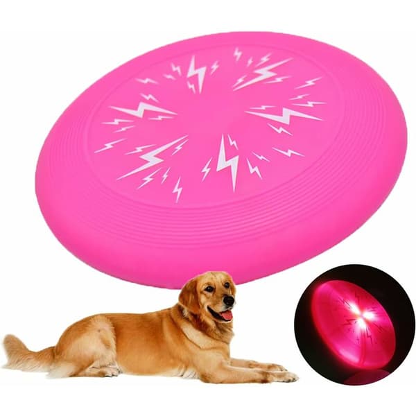 Pink 16 cm hundefrisbee, flyvende tallerken til hvalpe, interaktivt legetøj