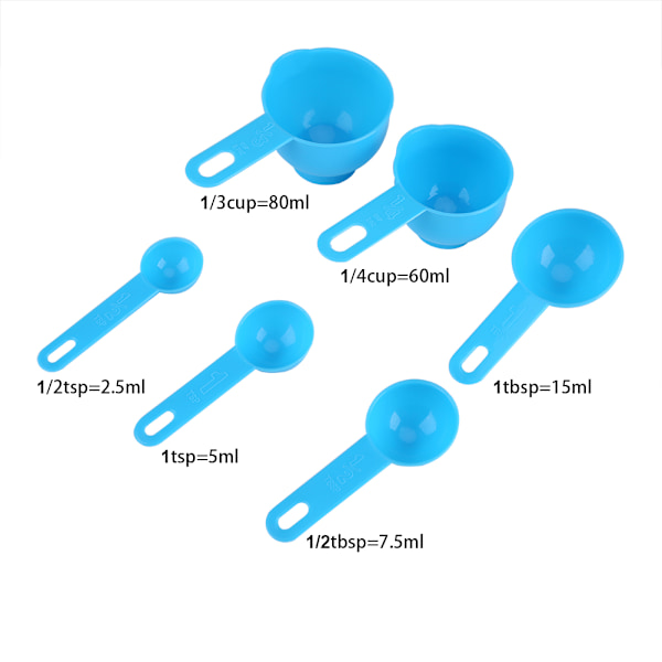 7 st/set plastmätskålar + skedar mått te kaffe