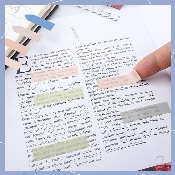 Färgglada självhäftande pilflaggor sidmarkörer indexflikar