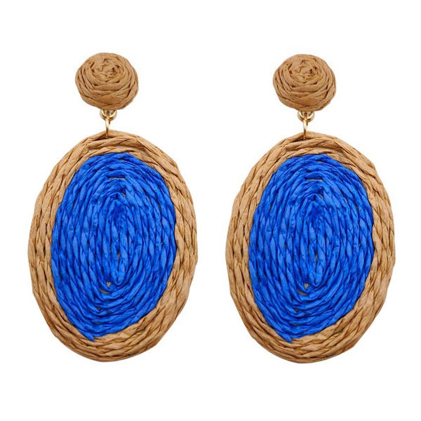 Raffia örhängen smycken för kvinnor, unika sommarhalm vävda