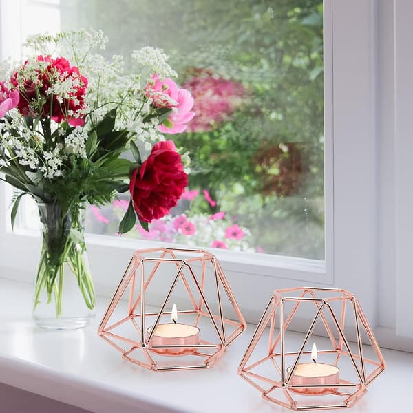 Tealight Holder, Tealight Holder, 2 stk. Geometrisk Tealight Te