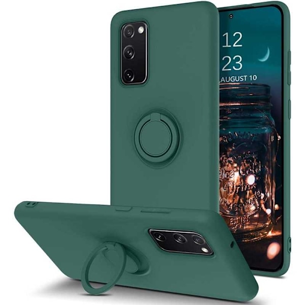 Samsung S20 FE Stöttåligt Skal med Ringhållare CamShield Svart