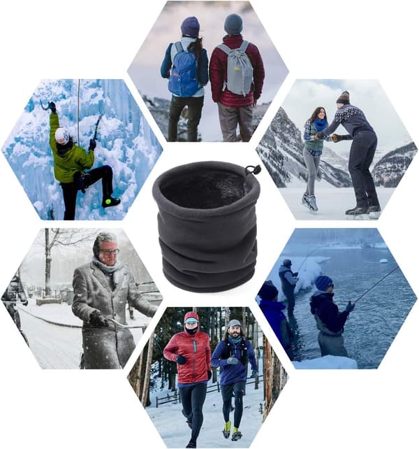 Fleece Halsvarmer, Vinter Blød Tyk Fleeceforing E