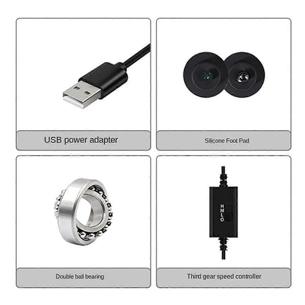 Computer PC-kabinetblæser USB-drevet 5V lydløs chassis-køler til routerkøling skruer beskyttelsesnet C