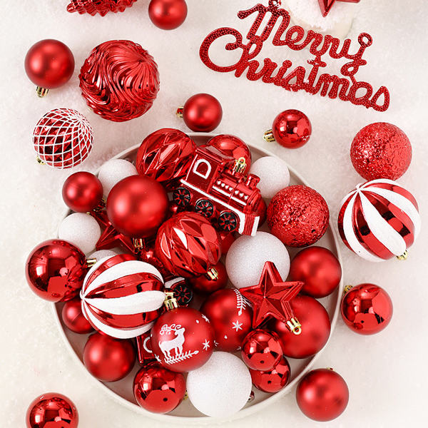 Christmas Balls Ornaments, 65PCS Shatterproof Festive Wedding
