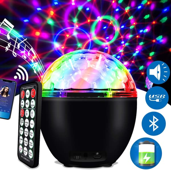 Discokugle LED 16 Farver Discolys Natklubbelysning Scene Lam