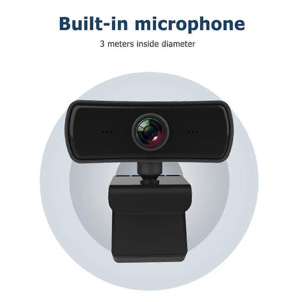 2K Webcam USB HD-kamera PC-kamera computerwebcam med privatlivsdæksel til liveudsendelse/videoopkald/konferencearbejde