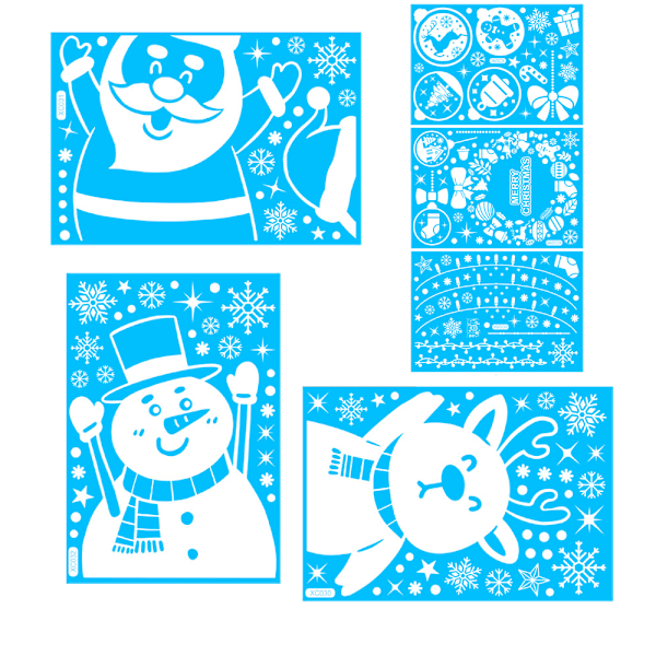 Christmas Window Clings Snowflake Reindeer Santa Claus Elf