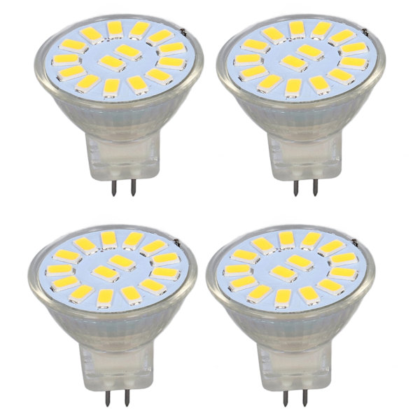 4 st 15LED MR11 Ljuskälla 5W 500LM Dubbelstift Bas Landskaps Spot Ljuskälla för Vardagsrum