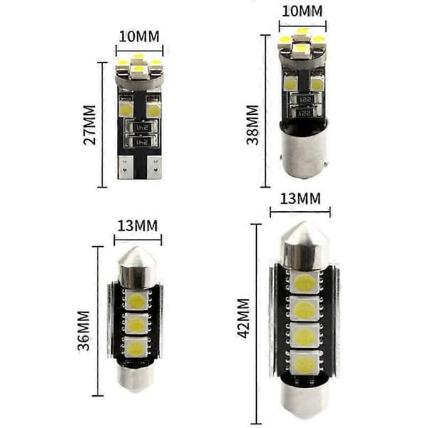 21X Indvendig LED Læselampe T10 BA9S 5050 Kold Hvid Pære Lys Erstatning