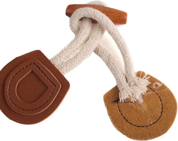 Hornknapper 16 Par Træ PU Læder Hornknapper Toggle Knapper