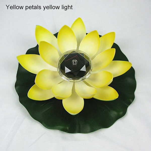 Flytende Lotus Solcellelys Solcelle Lotusblomst LED Solcellelampe 28X8