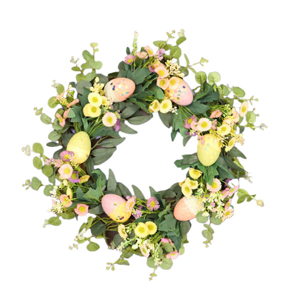 Påskkrans Påskägg Daisy Garland Simulering Växter Dörr