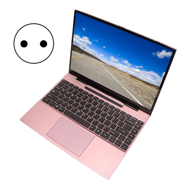 14-tums Laptop för Windows11 4 Kärnor 4 Trådar 8GB 512GB 3K IPS Bärbar Laptop med Magnetisk Kamera 100‑240V Rosa 8GB 512GB EU-kontakt