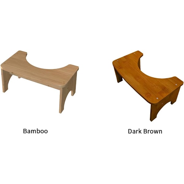 Toalettpall, Bambu Toalettpall, Robust C-formad Toalettpall, halkfri toalettstol, fotpall för hem och badrum