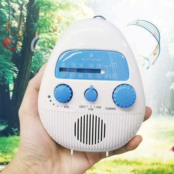Mini duschradio vattentät badrumsradio batteridriven FM/A