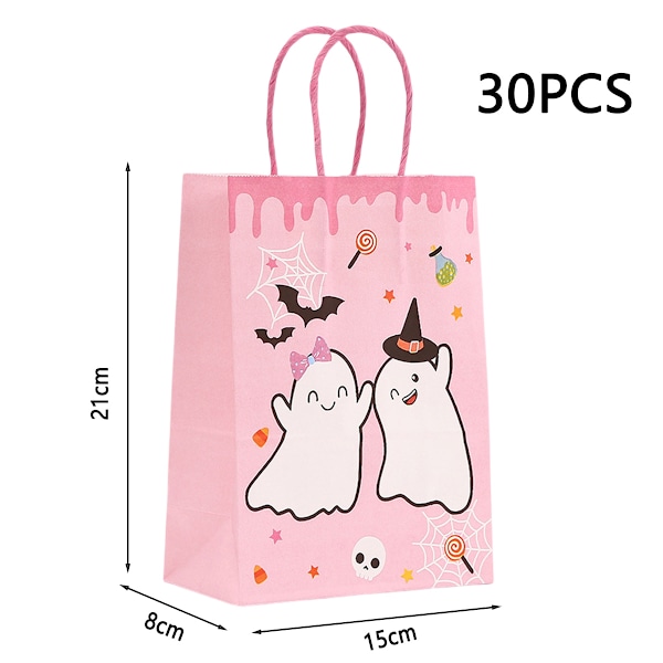 30 st Halloweenpåsar Små Boo-påsar Kraftpapper 30 st Silkespapper Godis Presentpåsar för Halloweenfest Barn Tema Födelsedag Baby Shower Party Style 4