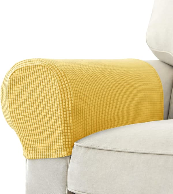 Set med 2 Jacquard Stretch Soffa Fåtölj Armstödsskydd Halkfria Möbelskydd Armstöd Överdrag för Soffa Vilstol