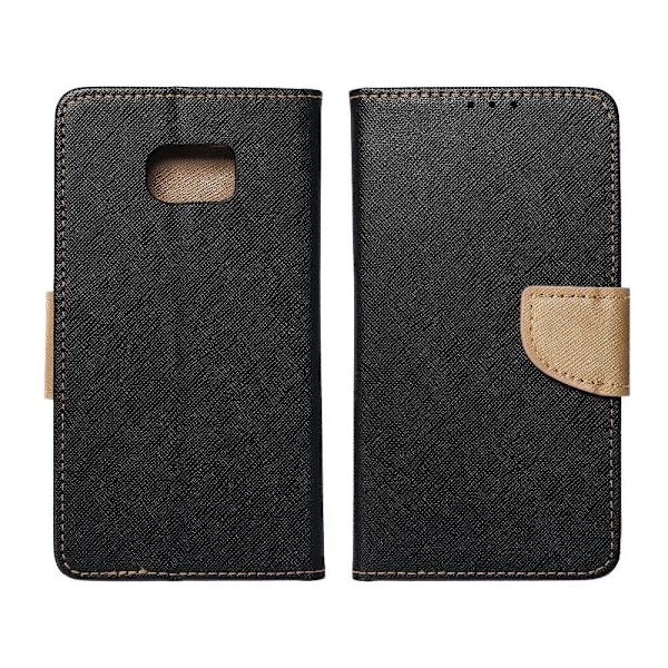 Redmi 9A/9AT Plånboksfodral Fancy Eco Läder - Svart/- Guld