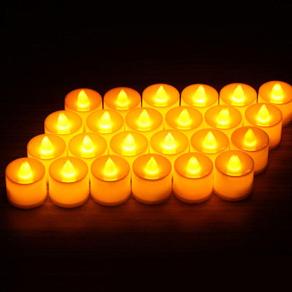 Battery Operated LED Tea Lights,Pack of 24,Flameless Votive