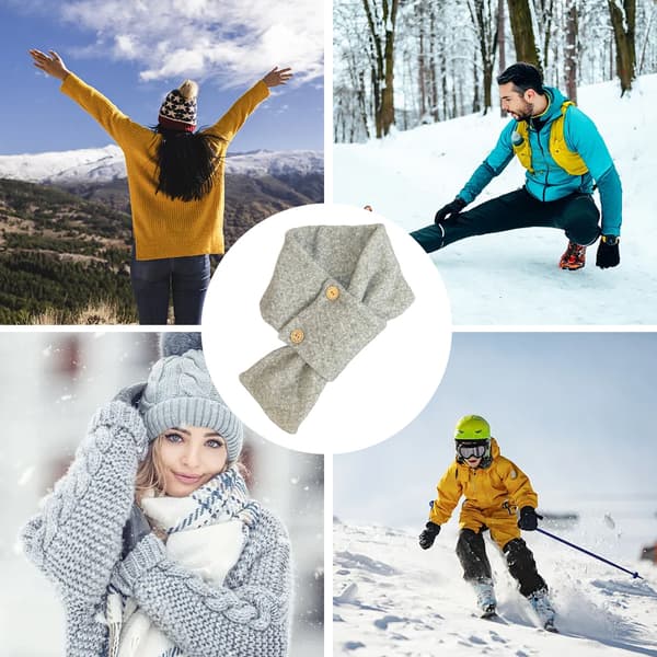 Høst Vinter Unisex Skjerf Kort All Neck Varm Tykke Skjerf Mann Kvinner