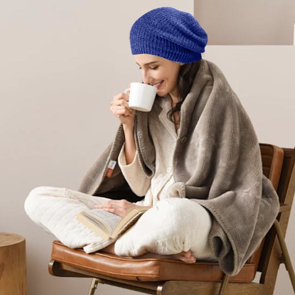 Randig Pullover-mössa för höst och vinter, herr- och dammössa i varm ull för höst och vinter, stickad utomhusmössa
