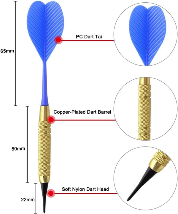 Guangmaoxin Plastikspids Dart, 12 Bløde Spids Darts til Elektronisk Dart