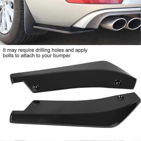 2 stk Bil Bakre Støtfanger Leppe Anti-kollisjon Spoiler Canard Diffuser Wrap Vinkel Splitter