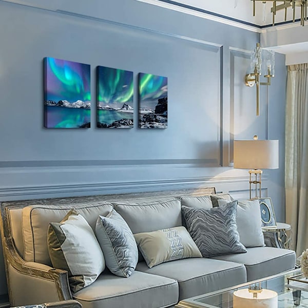 Bondehus Väggkonst Aurora Landskapsmålning på Canvas Vägg