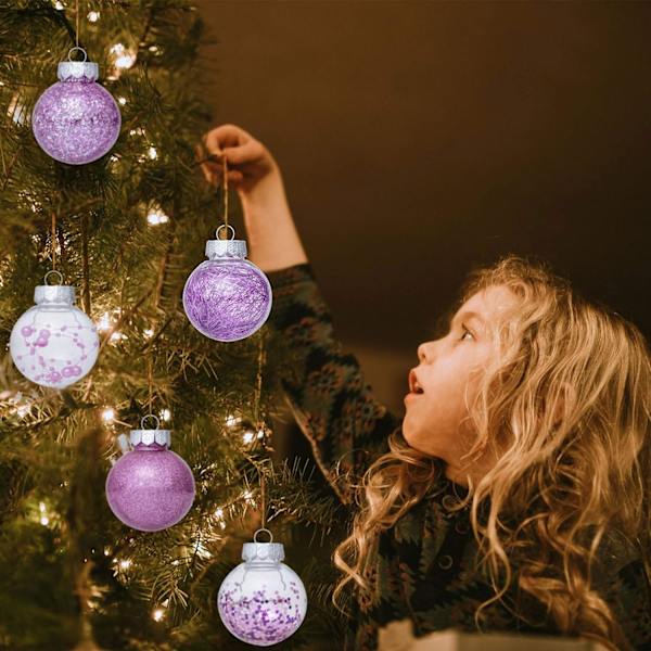 30Pcs Christmas Ball Ornament for Xmas Tree, Shatterproof Clear