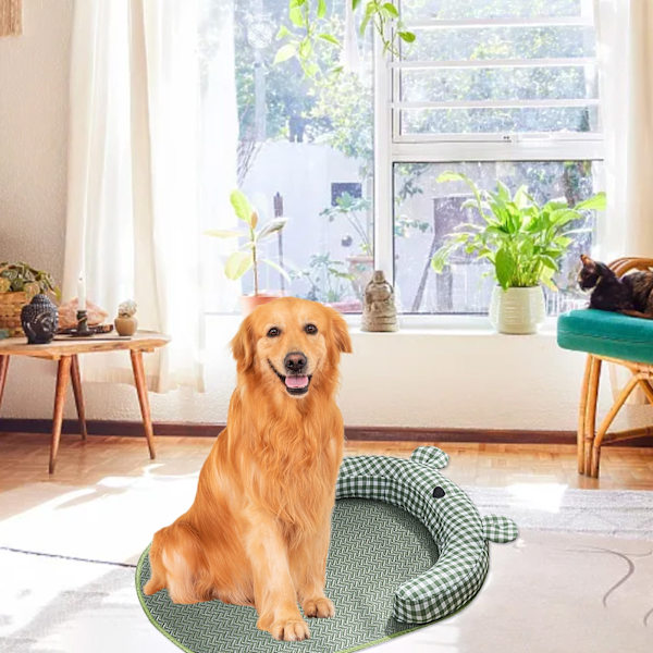 Hundmatta för Golv, Smutsmatta för Inomhushundar Katter, Halkfri Hundburssäng, Tvättbara Burmattor för Hundburar, Grön, 24x18 tum