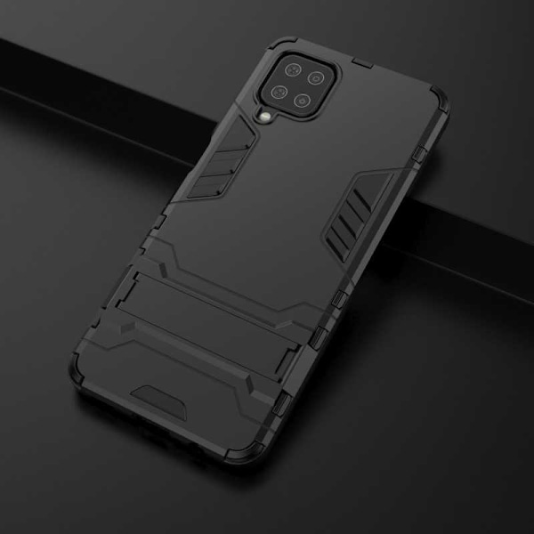 Samsung A12 Stöttåligt Skal med Kickstand ThinArmor Svart