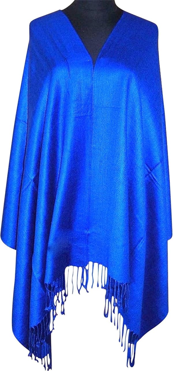 Kongeblå ensfarget design sjal pashmina skjerf omslag stjal sekunder