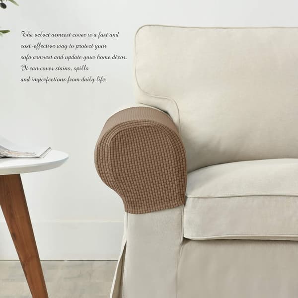 Set med 2 Jacquard Stretch Soffa Fåtölj Armstödsskydd Halkfria Möbelskydd Armstöd Överdrag för Soffa Vilstol
