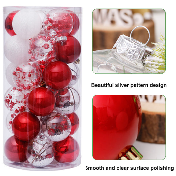 6cm/2.36” Christmas Ball, 30Pcs Christmas Tree Baubles