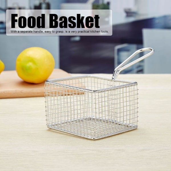 304 Rostfritt Stål Mini Fritöskorg Snacks Pommes Frites Korg