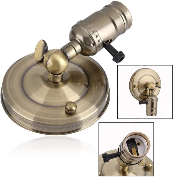 E26 Retro Edison Lysholder, industriel retro væglampe med justering